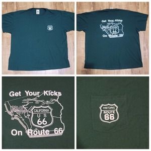 Vtg Get Your Kicks On Route 66 T-shirt